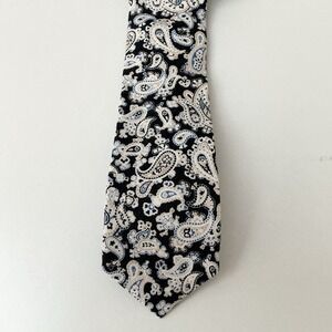 Tommy Hilfiger Mens Howard Classic Paisley Linen Tie Navy White‎ Size OS NWT